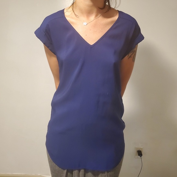 Silk navy blue shirt - Picture 3 of 6